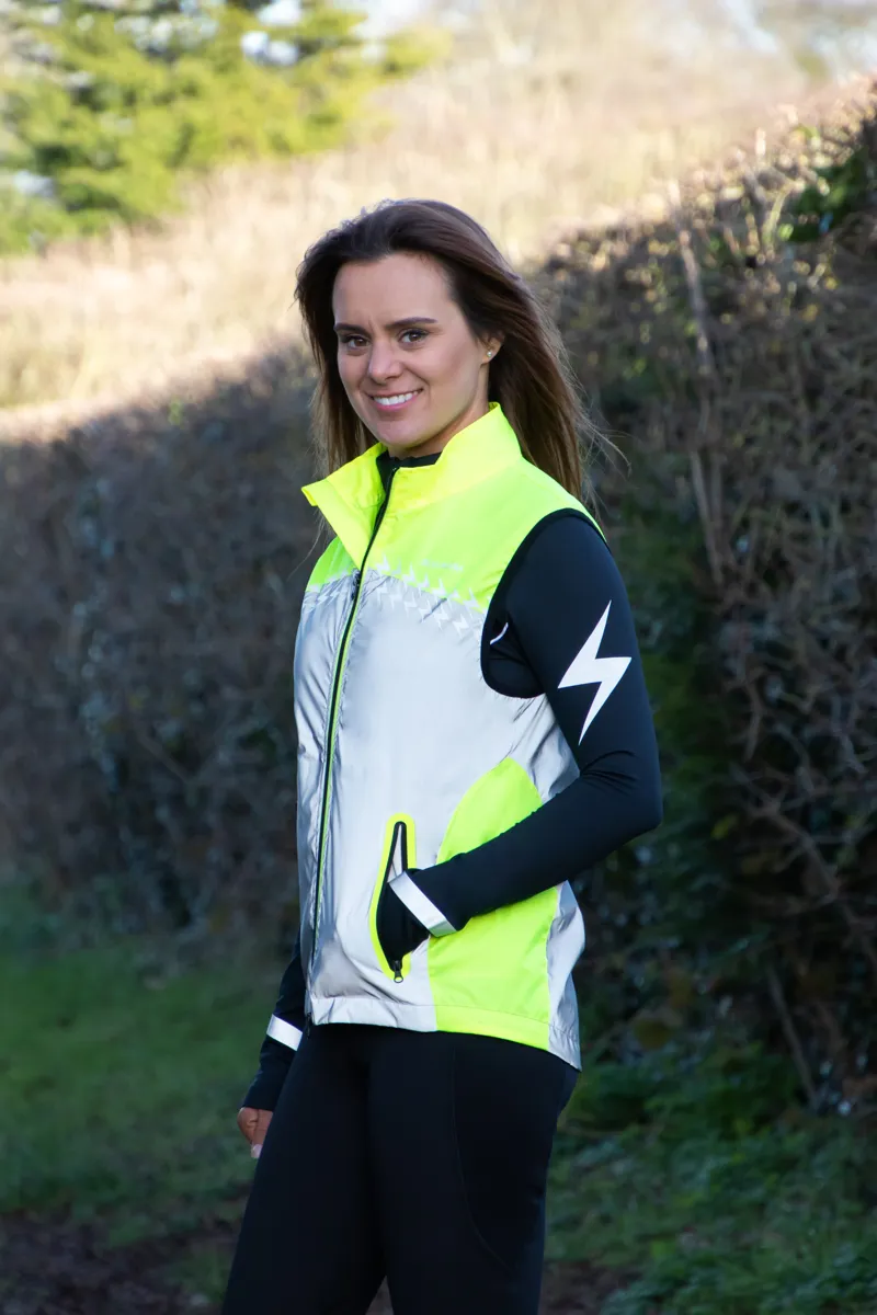 Hy Silva Flash Lightweight Duo Reflective Gilet - Yellow/Reflective Silver-1